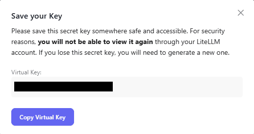 LiteLLM virtual key.